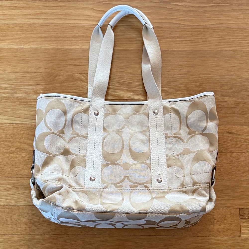 Coach Beige Tote Bag - Picture 5 of 16
